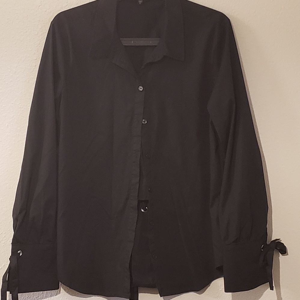 Sanctuary Black Blouse with Tie Back